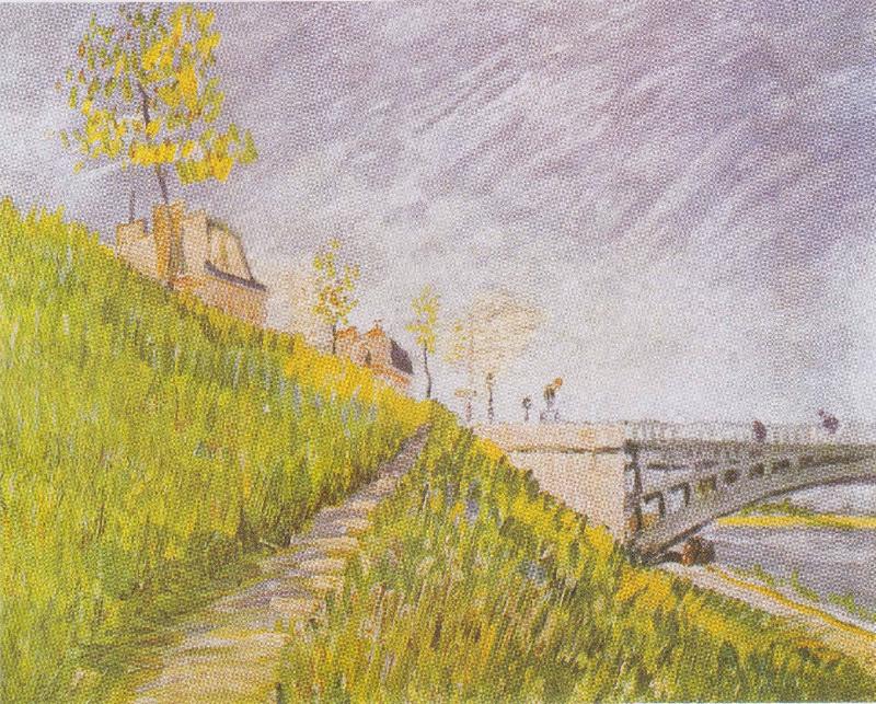 Vincent Van Gogh Seine shore at the Pont de Clichy